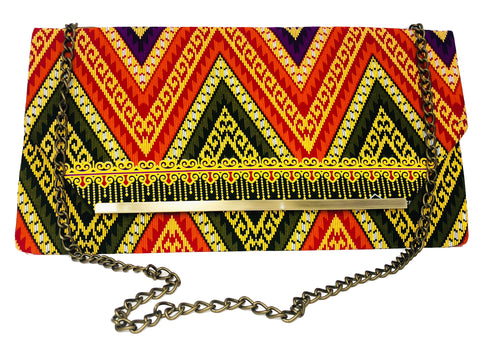 Camo Green Chevron Chain Purse